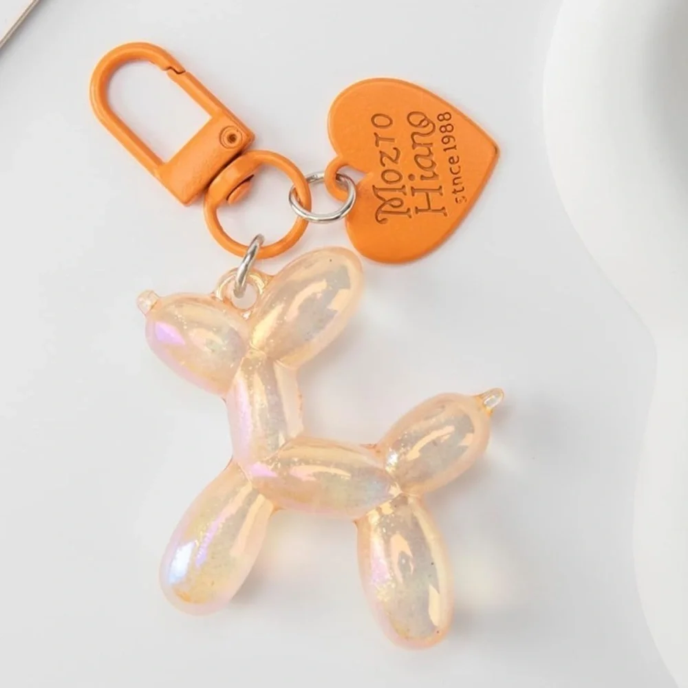 Sparkle Orange Balloon Dog Keychain bag clip purse accessory